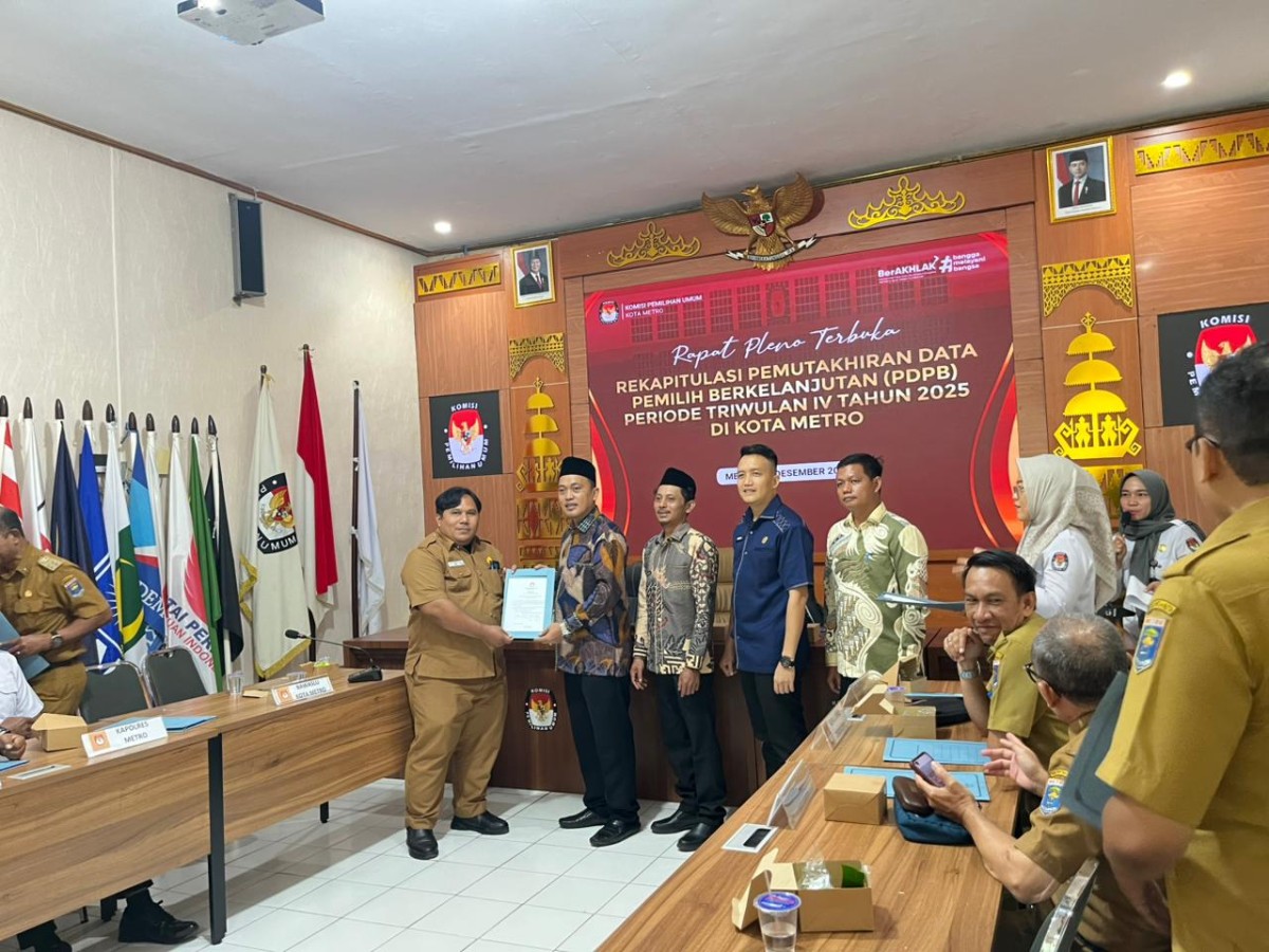 Sekretaris Camat Metro Utara Hadiri Rapat Pleno Terbuka Rekapitulasi PDPB Triwulan IV Tahun 2025